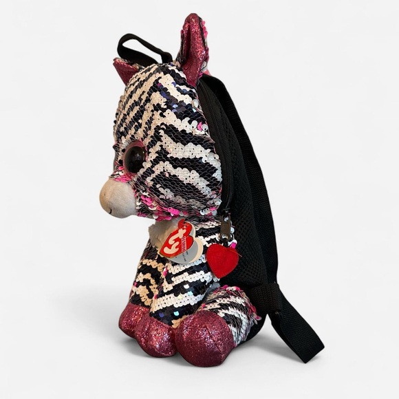 TY Fashion Flippy Sequin Backpack Zoey the Zebra - Picture 2 of 5
